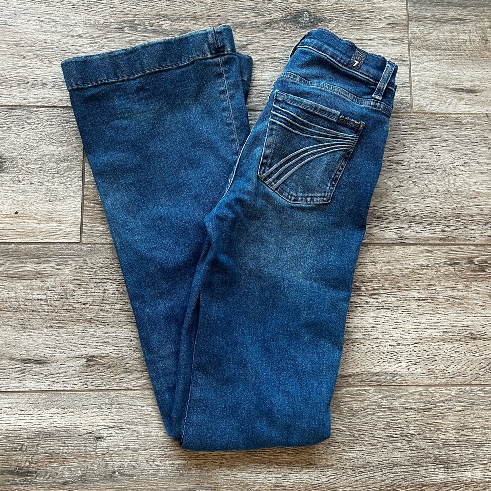 7 For All Mankind Dark Blue Boot Cut Jeans